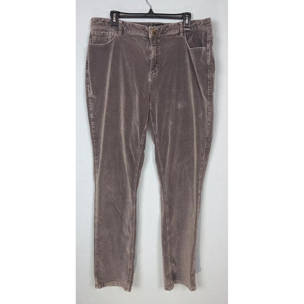 Long Tall Sally Gray Corduroys Womans Size 16 Tall 39x34
